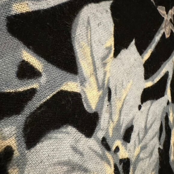 Roses Scarf Black Gray Pink Floral Oversize Wrap Raw Hem Beach Cover Up OS - Picture 9 of 9
